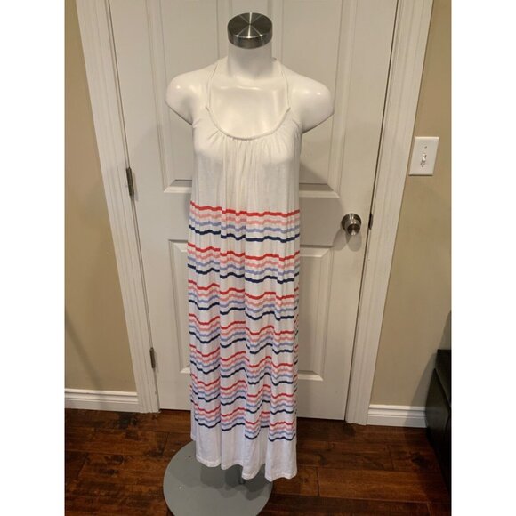 SUNDRY Long White, Pink, & Blue Striped Sun Dress, Size 1 (Small) - Picture 1 of 9